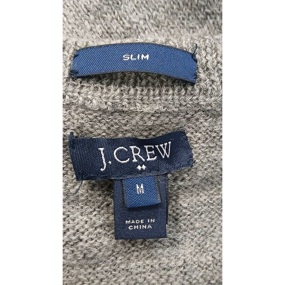 J.crew mens medium suede leather patch sweater wool brown gray classic timeless - Picture 7 of 9